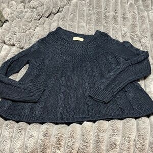 Hollister Dark Blue Cable Knit Sweater